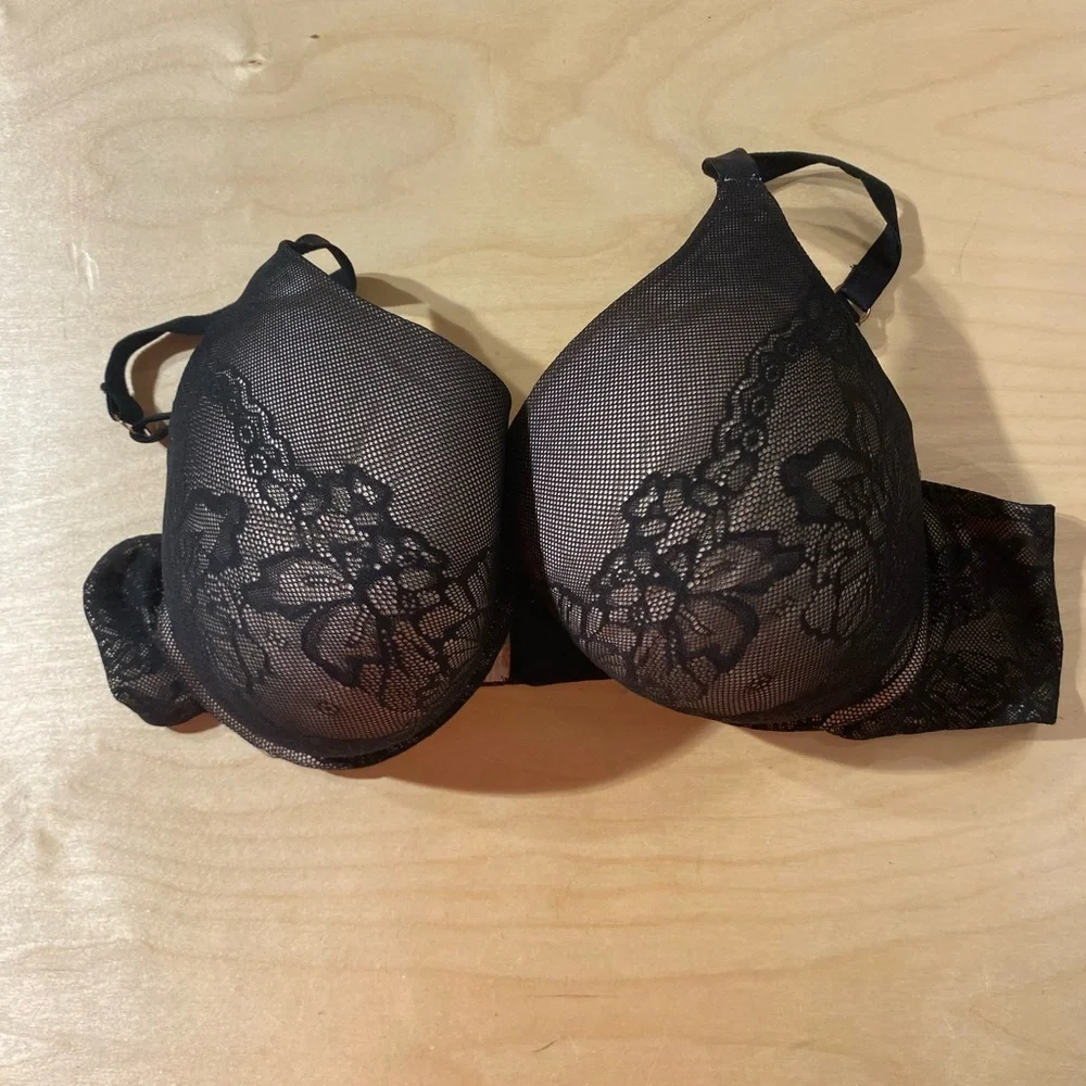Secret Treasures Black Floral Lace Underwire Bra 42C (PQ)
